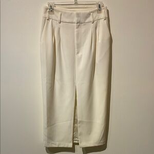 Ronny Kobo Collection Cream Long Pencil Skirt with Slit - Women’s S